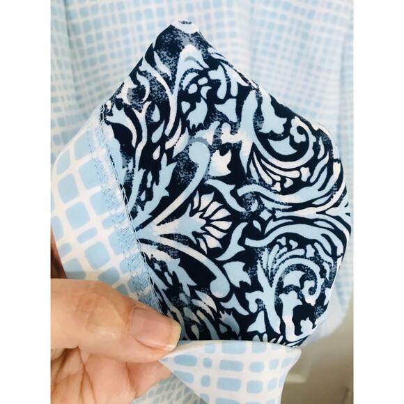 J. McLaughlin Scuba Dress Neoprene Fit and Flare Geo Block Preppy Beach, L - Picture 10 of 15